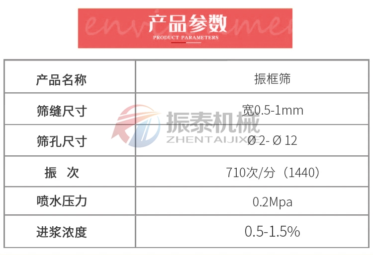 跳篩產品參數